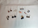 Red, White, & Blue Fashion Earrings- 10 Pairs