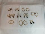 Black & Gold Fashion Earrings- 10Pair