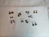 Purples, Blues & Silver Fashion Earrings 10Pair