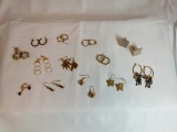 Golden Fashion Earrings 12Pair & Cuff Links