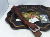 VINTAGE TRAY, AMMO BELT, BUTTON COVER, HAIR COMB