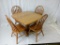 Square oak dining table with 4 chairs