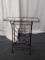WINE RACK SIDE TABLE WITH GLASS TOP