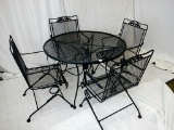 Black outdoor table and 4 chairs