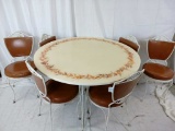 Vintage round dinning table and 6 chairs