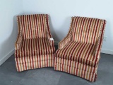 Pair of vintage stripped chairs.