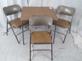 Metal folding Table and 2 Chairs.