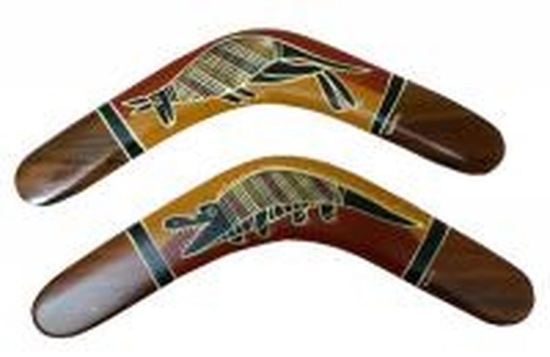 BOOM L142 Hand Painted Aboriginal Art Boomerang 14