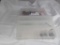 PLASTIC SCRAPBOOK CASE FILLED W/MISC ITEMS