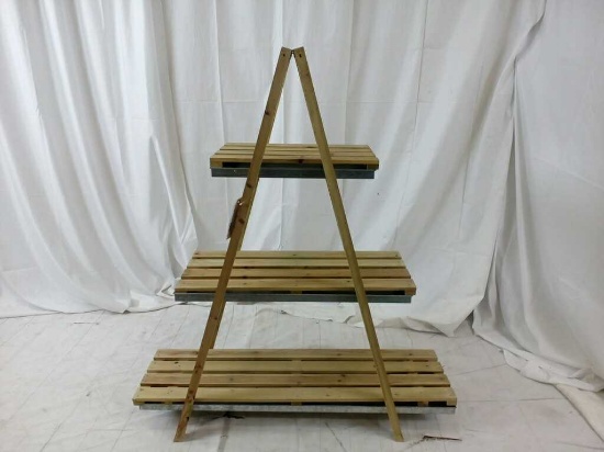 3 Tier Wood Storage Display Ladder