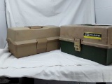 2 ACCORDION FISHING BOXES WITH MISC. ITEMS