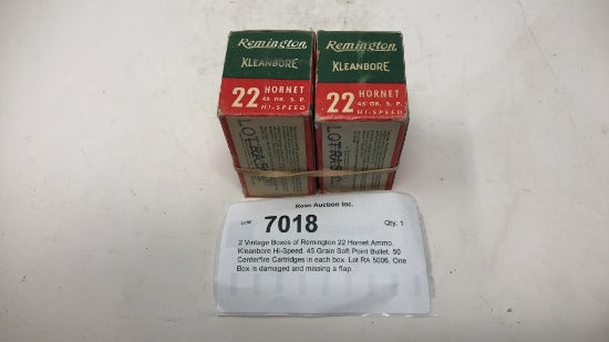 2 Vintage Boxes of Remington 22 Hornet Ammo.