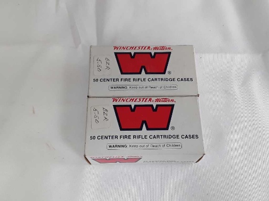 2 Boxes of Vintage Winchester 357 Mag Unprimed Cas