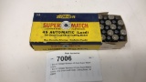 1 Box of Vintage Western 45 Auto Super Match Ammo.