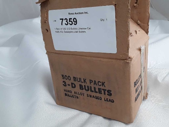 1 Box of 500 3-D Bullets Unknow Cal.