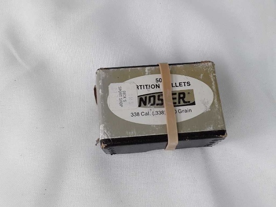 1 NOT FULL 338 Cal. Nosler Bullets.
