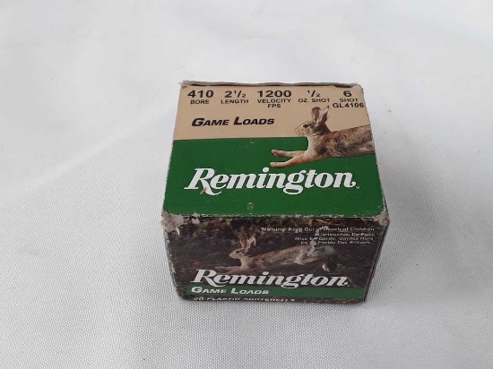1 Box of Remington 410 Bore Game Loads.