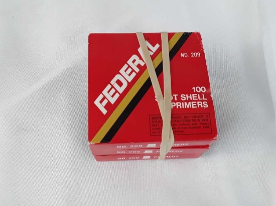 3 Boxes of Federal No 209 100 Shot Primers.
