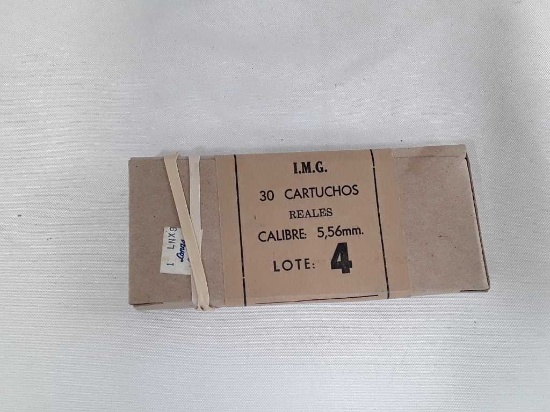 1 VIntage Box of 5.56MM Spanish Writing Ammo.