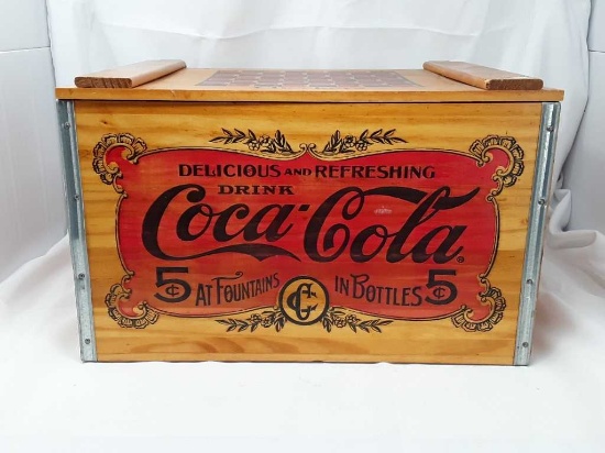 Coca-Cola Crate W/Checker Board on Lid