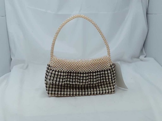 BEADED PURSE W/ PINK & BLACK