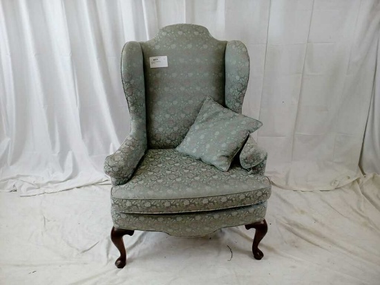 Green Designed Wingback Chair