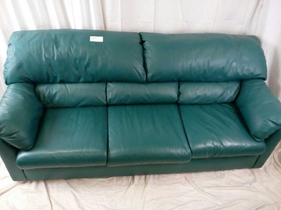 Emerson Teal Leather Sofa