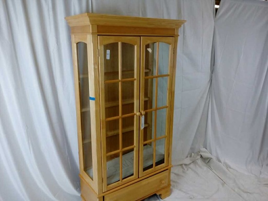 Light Wood Glass China Cabinet