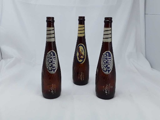 3 limited edition Coors light bat bottles