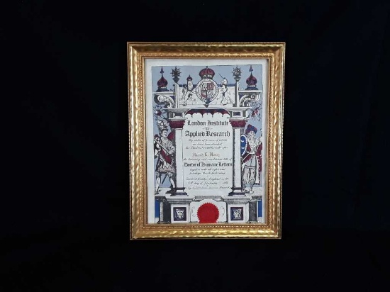 FRAMED LONDON INSTITUTE HONORARY TITLE