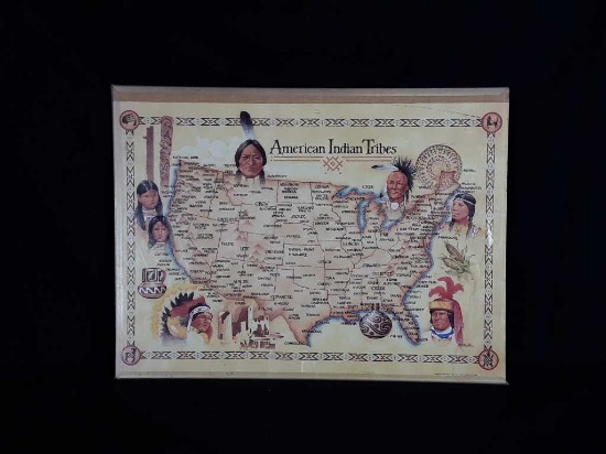 AMERICAN INDIAN TRIBES MAP 24" X 18"