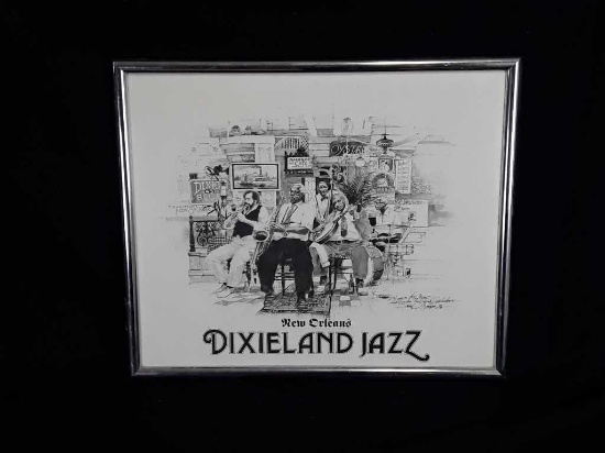 FRAMED "NEW ORLEANS DIXIELAND JAZZ" 23" X 19.5"