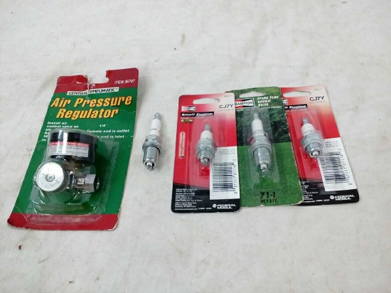 4 Spark Plugs & Air Pressure Regulator