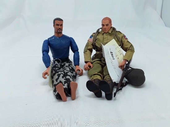 2 G.I. Joe Figures, one w/ helmet and rifle