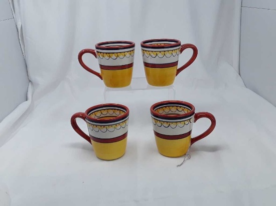 4 Clay Coffee Mugs
