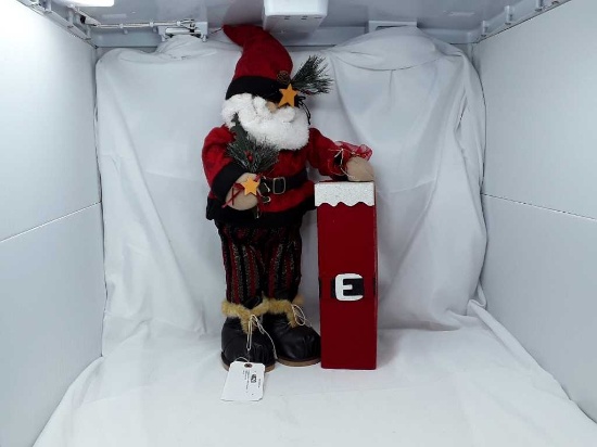 STANDING SANTA WITH PACKAGE 27" H