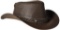 HAT A1001BR-7 DOWN UNDER LEATHER HAT BROWN SIZE XL