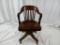 ANTIQUE OFFICE CHAIR WITH ARMRESTS & WHEELS