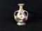HAND PAINTED PORCELAIN DOUBLE HANDLED VASE, FLORAL