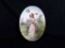 HAND-PAINTED ART ON PORCELAIN SLAB, GIRL IN MEADOW