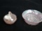 2 PINK FROSTED AND CLEAR BOWLS - POSSIBLY FENTON