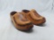Large Wooden Shoes w/Horse & Horse Shoe Design