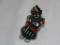 Silver Zuni Rainbow Dancer Turquoise Coral Ring