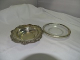Goram Sterling Dish & Glass w/Sterling Rim Plate