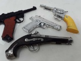 LOT OF 4 VINTAGE CAP GUNS - ALL METAL