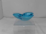Vintage Blue Clover Shaped Bowl