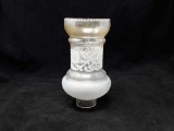 Murano Glass Oil Lamp Globe Etched Lace Pattern