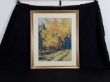 Framed Kit H Mahoney Trees w/Golden Leaves
