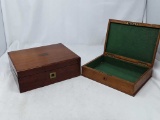 2 VTG WOOD JEWELRY BOXES - NEITHER HAVE KEYS