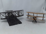 2 Metal Airplane Pieces of Decor